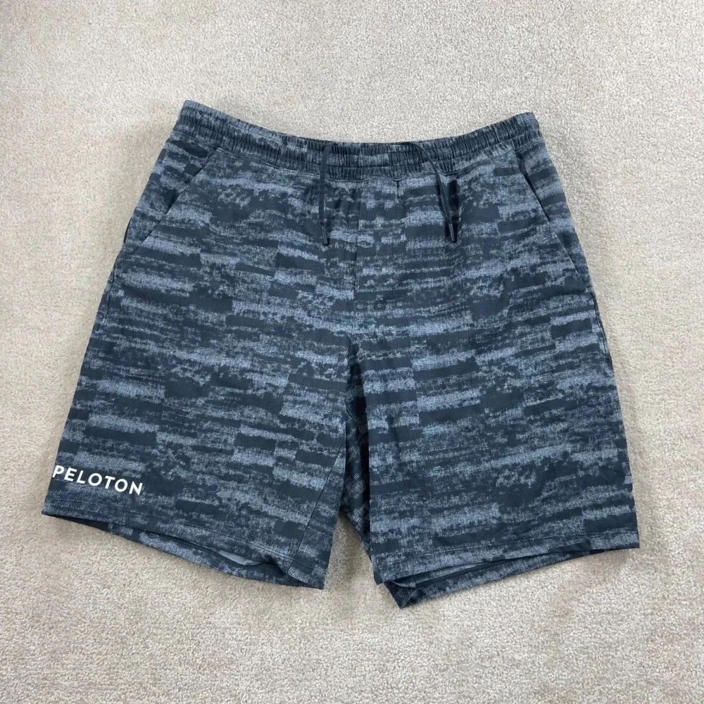 Lululemon Peloton Pace Breaker Shorts Mens XXL Grey Black Glitch Liner 9